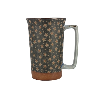 Japanischer Mug BLUMEN GRÜNER HINTERGRUND 0.4l