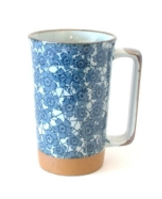 Japanischer Mug Grosse blaue Blumen 0.4l