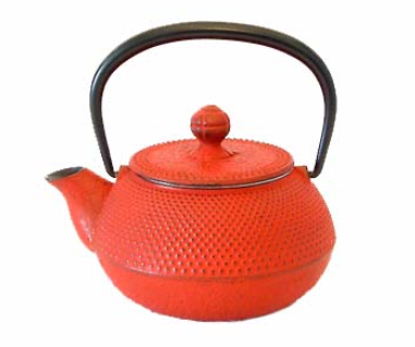 [12-001RD] ∎ Japanische Gusseisenkanne IWACHU "Araré" Rot - 0.3l