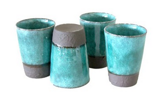 [CYS194-2] Mini Teetassen 4er-Set Turquoises