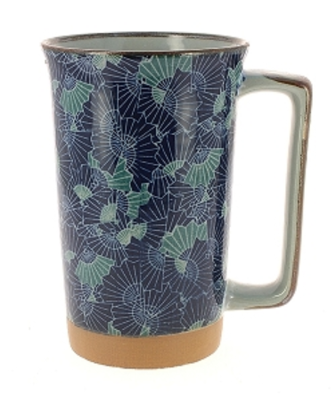 [CYS871] Japanischer Mug Blauer Fächer 0.4l